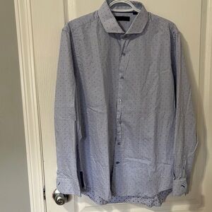 Andrew Fezza Light Blue Patterned Button-Down Shirt